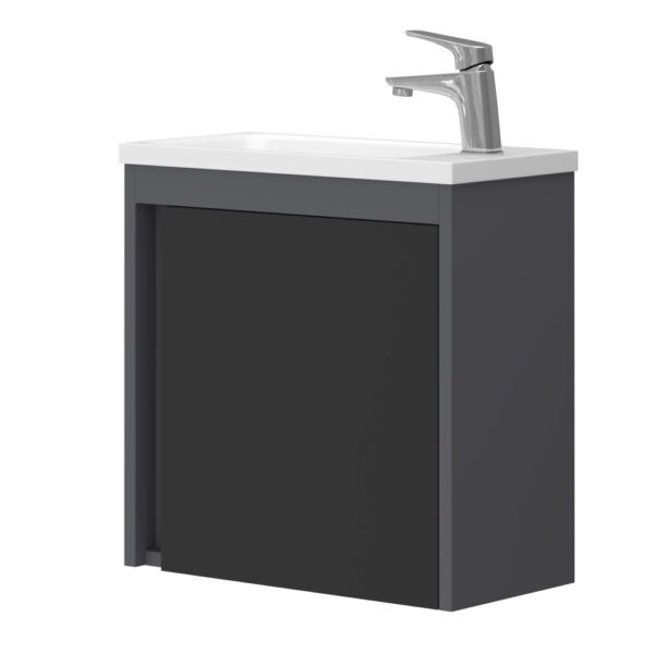 Szafka łazienkowa wisząca z umywalką 50 cm antracyt - obrazek 12