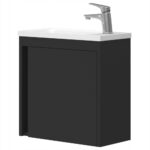 Szafka łazienkowa wisząca z umywalką 50 cm czarny mat