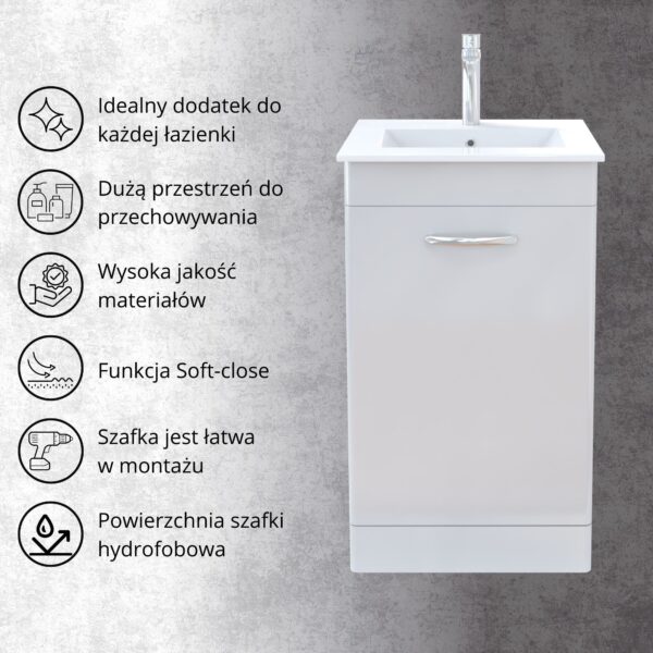 Szafka podumywalkowa 50 biała malowana wysoki połysk OMEBLE - obrazek 6